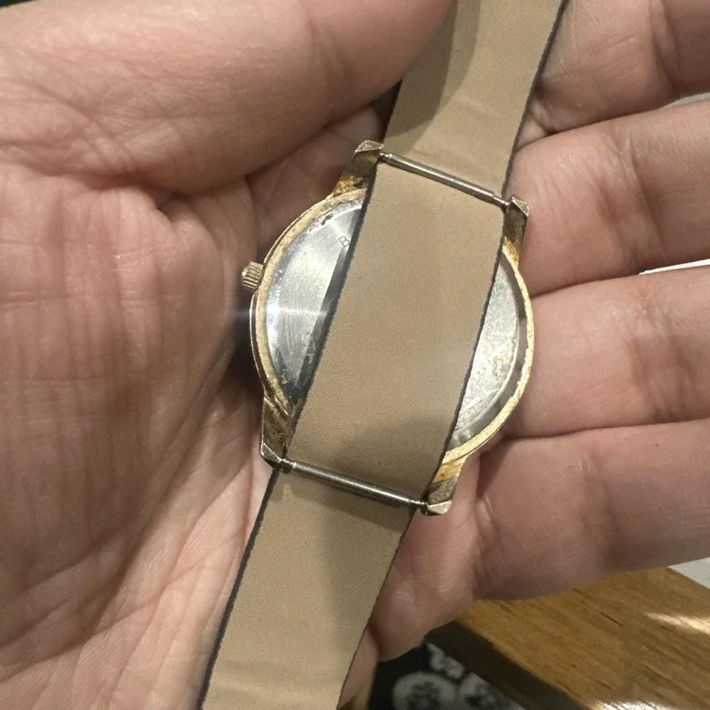 Works EMBASSY Ladies Watch Gold Crystal Tone New Battery Floral Strap 36mm Fit 7
